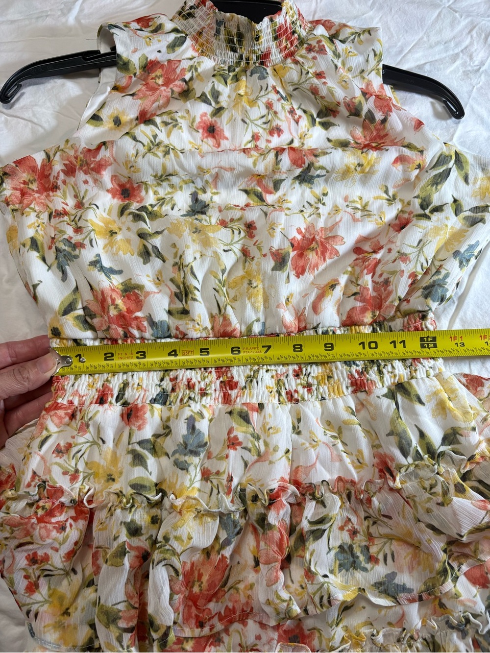 STATE Cream Floral Ruffle Mini Dress - Picture 8 of 10